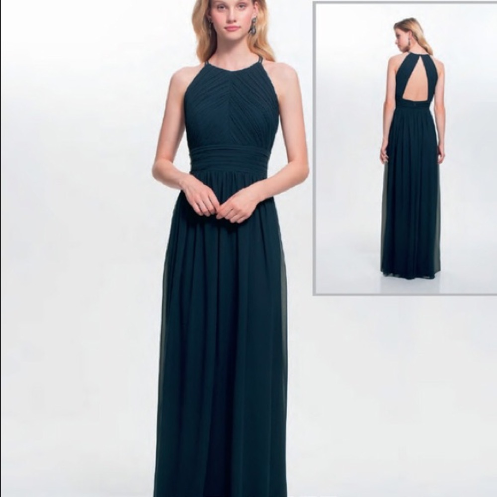 NWT Levkoff Chiffon Bridesmaid Dress Navy sz 12